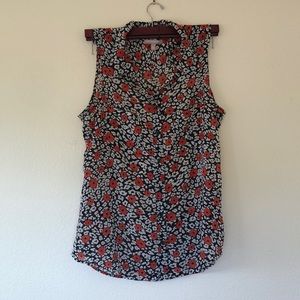 Fall Floral Flowy Shirt, Banana Republic Factory, size XL